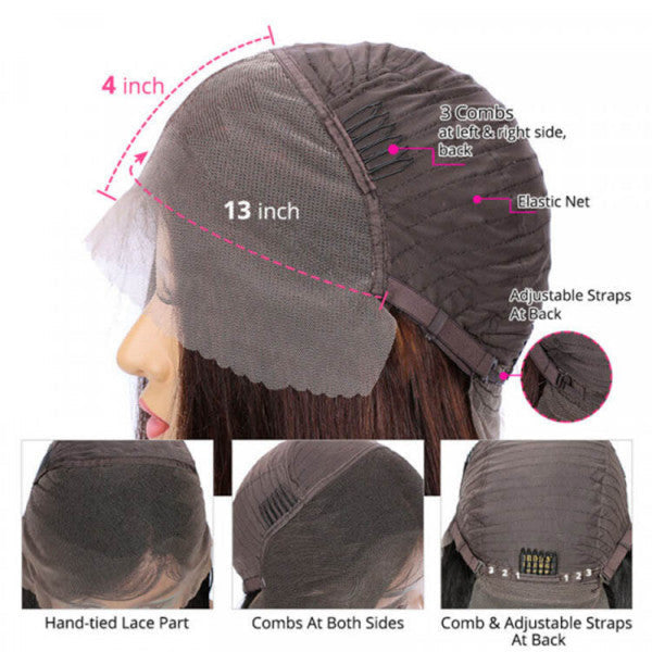 QVR Body Wave Real Brazilian Black Hair Lace Wigs Hair 180% Density 13x4 Lace Frontal Wigs