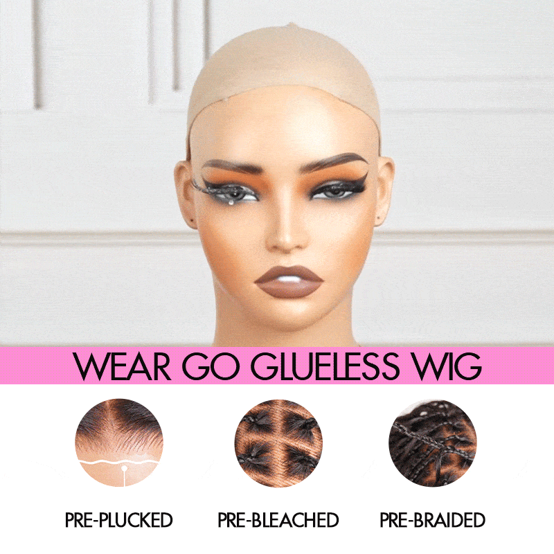QVR Knotless Boho Braid 5X5 Lace Closure Wig with Braided Top Wear To Go Virgin Human Hair Wigs