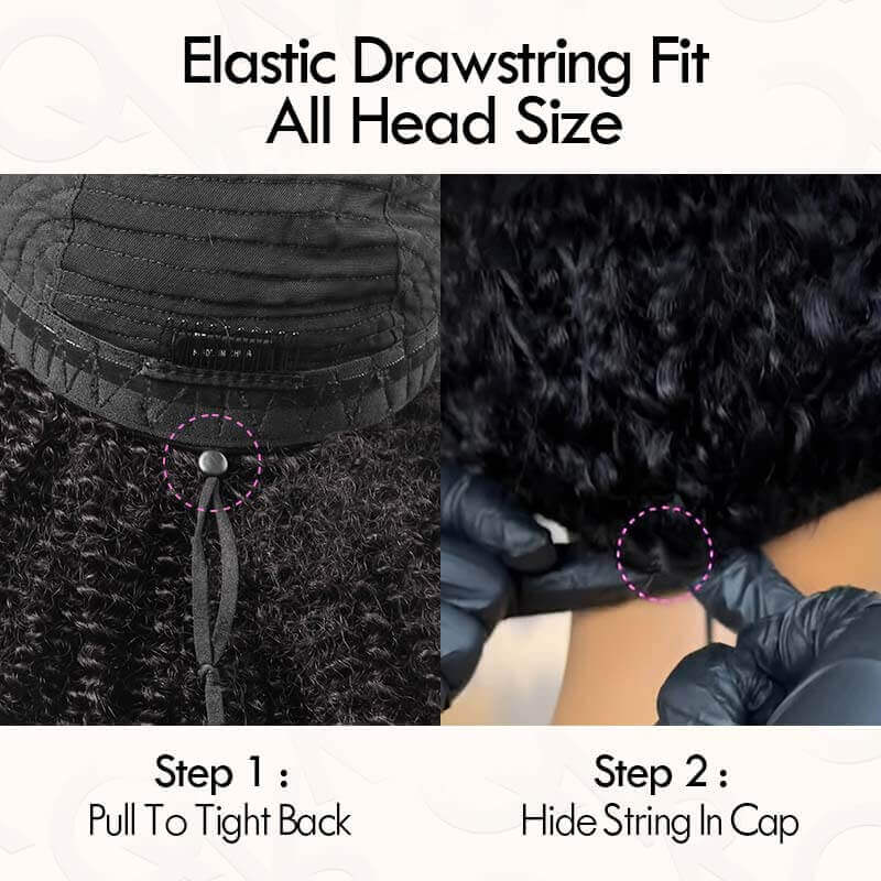 QVR Invisible Lace Edge Kinky Curly V Part Wigs Highlight #1B/33/30/613 No Leave Out Human Hair Wig