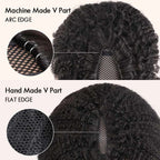 QVR Kinky Curly V Part Wigs Human Hair Beginner Friendly No Leave Out