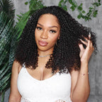 QVR Ramen Curl Crochet Hair Natural Black Machine Made Feather Crochet Human Hair Extension