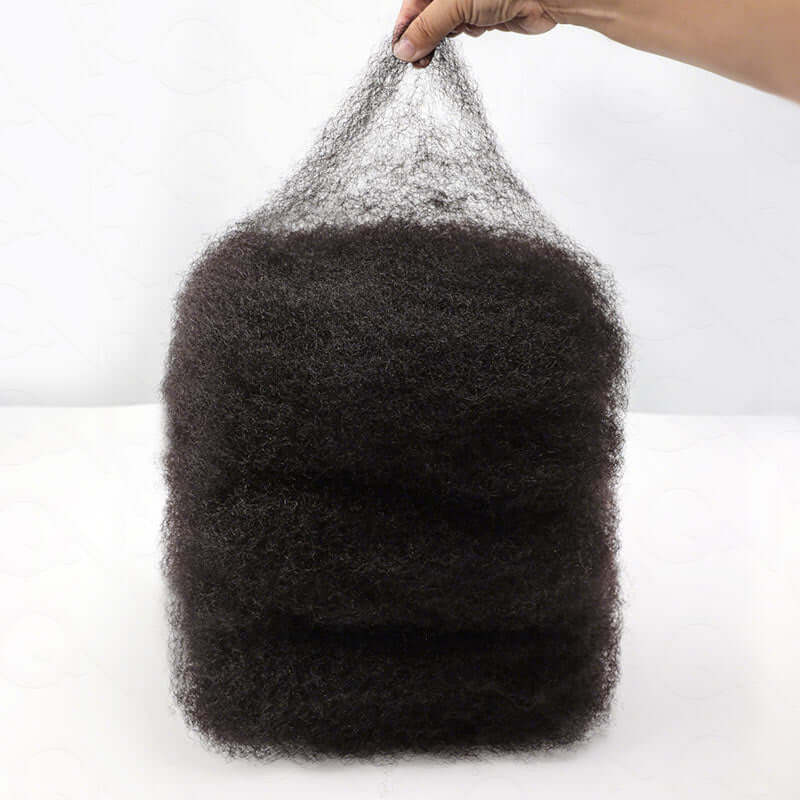 QVR Natural Black Afro kinky Bulk Hair Extensions For Braiding Dreadlock Human Hair