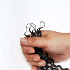 QVR Deep Wave Feather Crochet Human Hair with Sprial Ends Machine Made Crochet Weave Hair Extensions