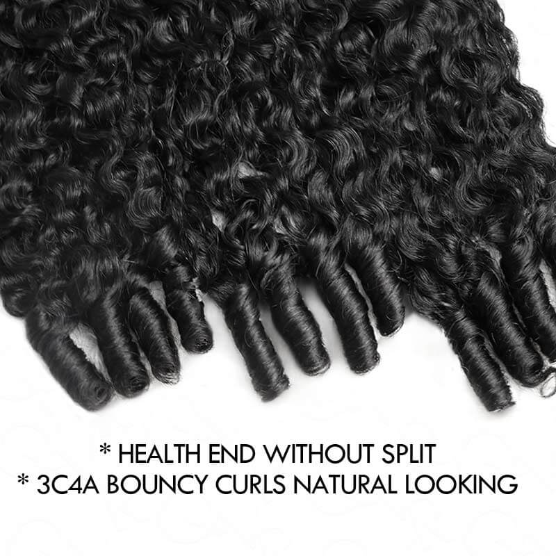 QVR Burmese Curly Hair Bundle With Spiral curls Double Drawn Virgin Human Hair Weave