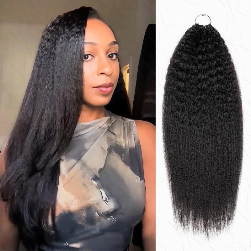 QVR Deep Wave Feather Crochet Human Hair with Sprial Ends Machine Made Crochet Weave Hair Extensions
