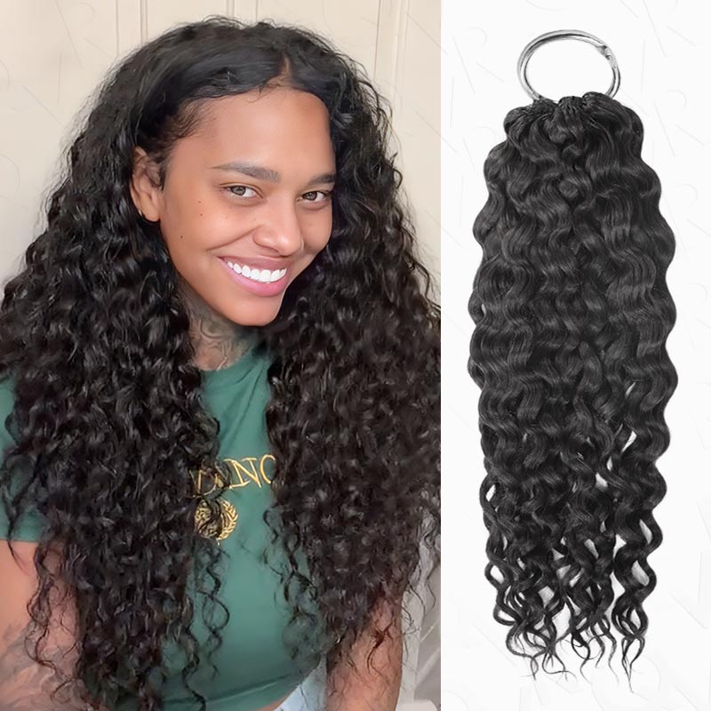 QVR Premium Chinese Hair Small Kinky Curly Virgin Human Crochet Hair Natural Black Machine Made Feather Crochet Hairstyles