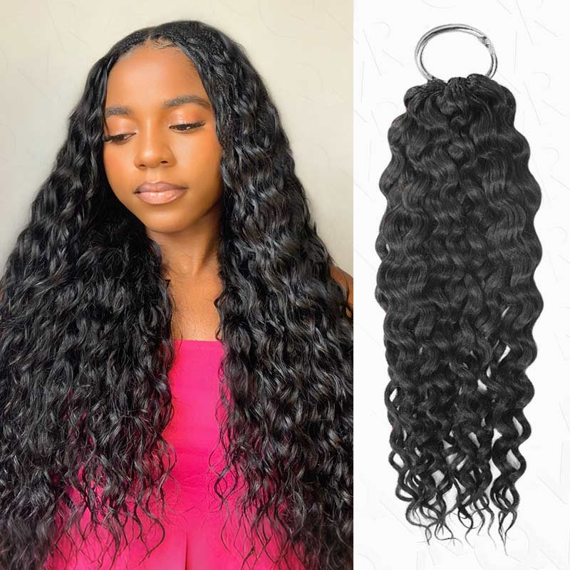 QVR Burmese Kinky Curly Crochet Hair Machine Made Natural Black Natural Curls Feather Human Hair Extension