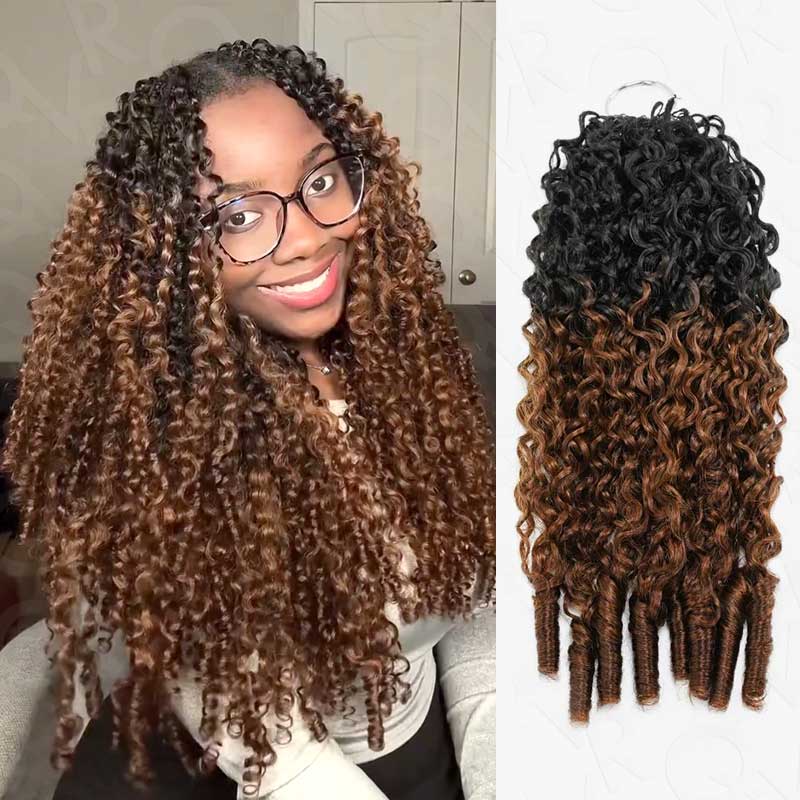 QVR Burmese Curly Feather Crochet Human Hair Dark Burgundy #99J Machine Made Crochet Weave Hair Extensions