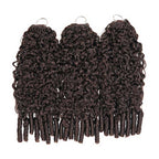 QVR Burmese Curly Feather Crochet Human Hair Dark Brown Machine Made Crochet Weave Hair Extensions