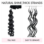 QVR Loose Deep Wave Feather Crochet Human Hair with Spring Curl Ends Machine Made Crochet Weave Hair Extensions