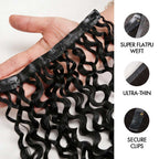 QVR Burmese Curly PU Clip In Hair Extensions 9PCS 5PCS Volumizer Human Hair