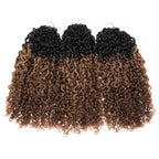 QVR Honey Caramel Mixed Highlights Feather Crochet Human Hair Twist Curly Miracle Knots Crochet Weave Hair Extensions