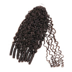 QVR Burmese Curly Feather Crochet Human Hair Dark Brown Machine Made Crochet Weave Hair Extensions