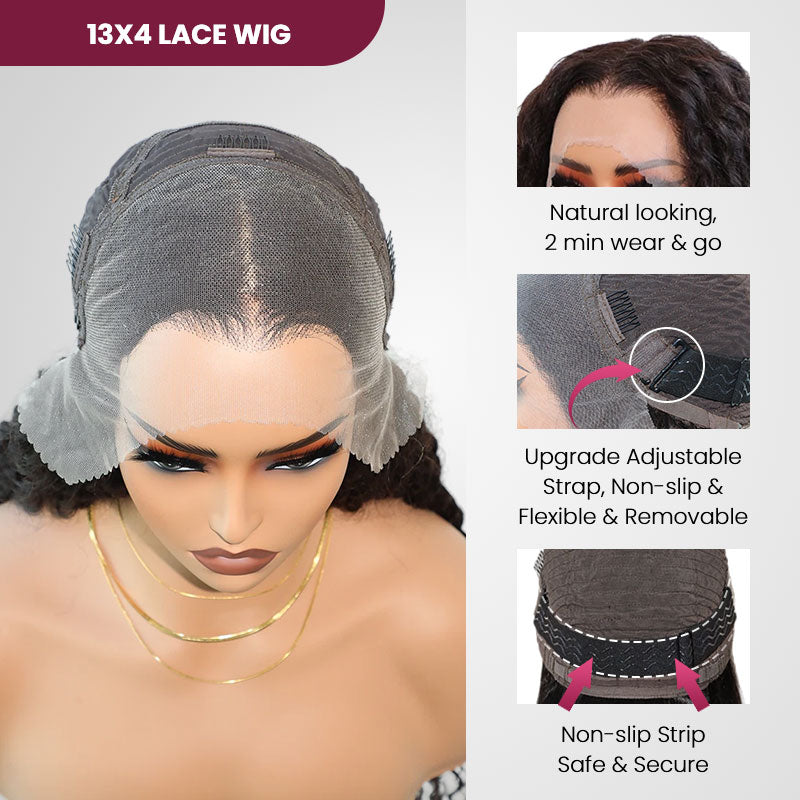 QVR Glueless 13x4 Lace Front Human Hair Wigs With Baby Hair Straight Beginner Friendly Human hair Wigs