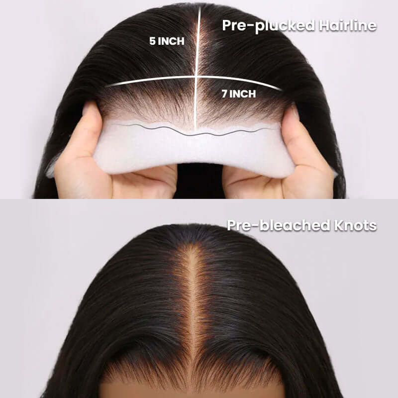 QVR Glueless Jerry Curly Pre-Bleached 7x5 Lace Wig with Pre-plucked Hairline