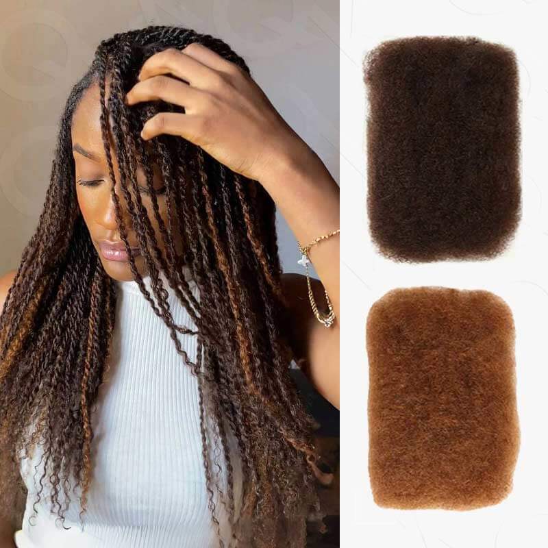 QVR #1B+#4 Two Colors Afro Kinky Bulk Human Hair For Braiding DreadLock