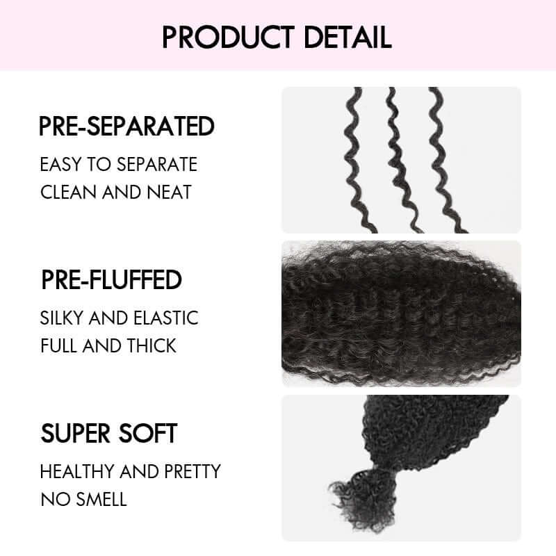 QVR Ombre Spring Twist Hair T1B/30 Color Type 3C 4A Hair Extensions