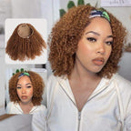 QVR Glueless Kinky Straight Half Wig 250% Density Human Hair Wig Wear Go Flip Over Wig