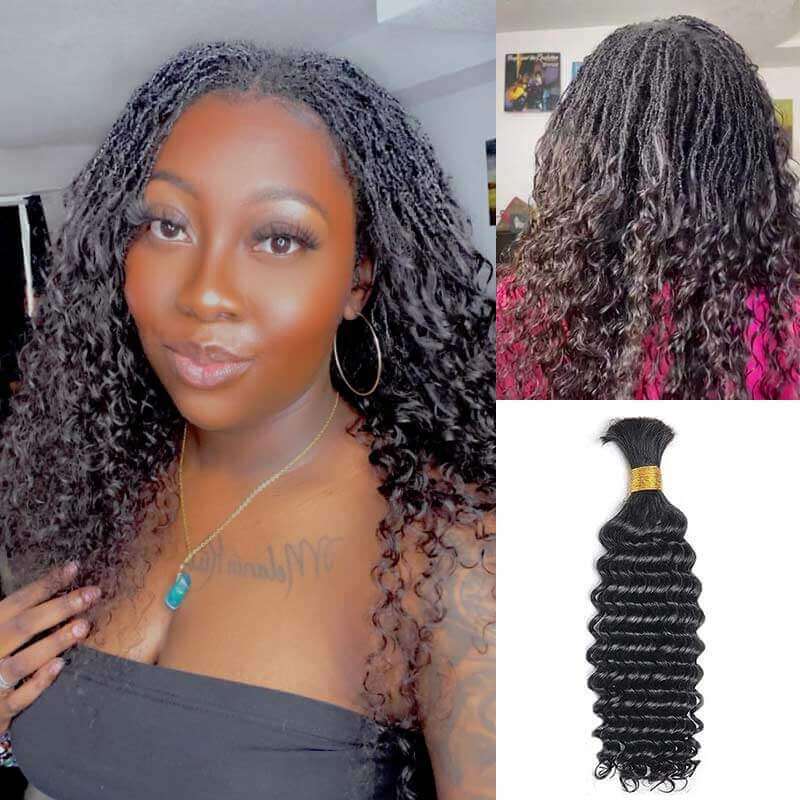 QVR Knotless Boho Island Twists with 100% Human Hair Curls