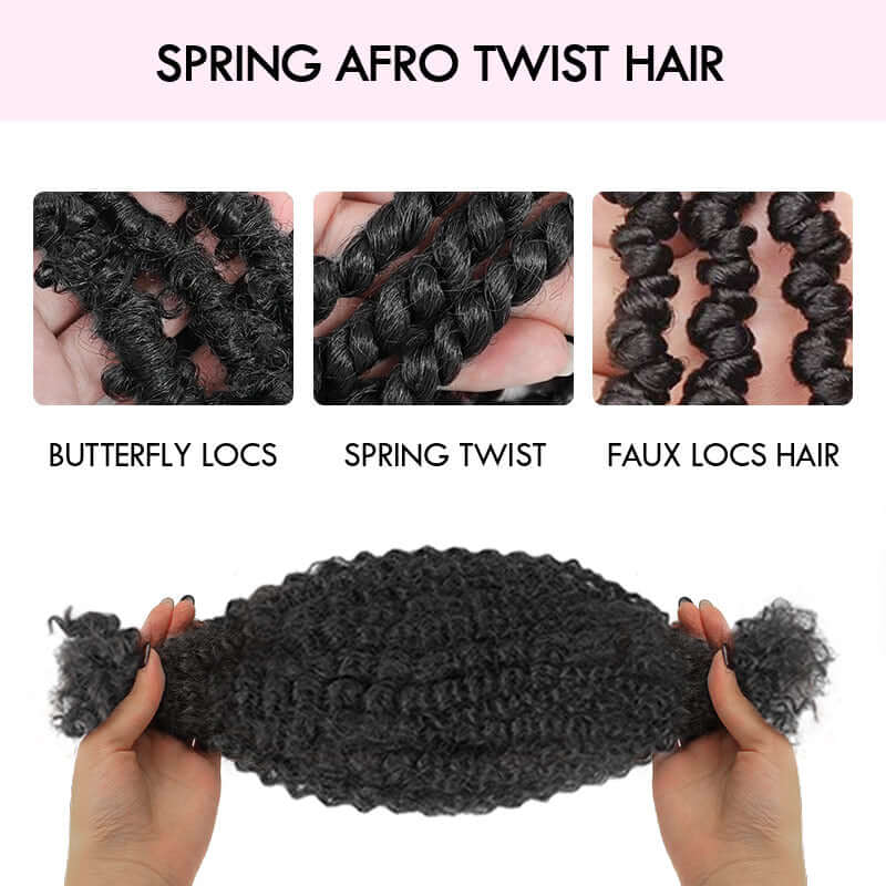 QVR Ombre Spring Twist Hair T1B/30 Color Type 3C 4A Hair Extensions