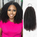 QVR Kinky Straight Crochet Hair Natural Black Machine Made Feather Human Hair Extension