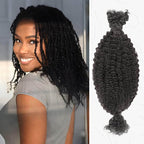 QVR Upgraded Kinky Bulk Natural Black hair 4a/3c Extensions