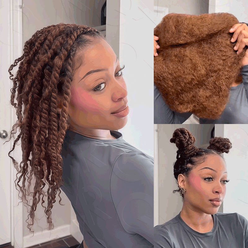 QVR #P4/30/27 Color Afro Kinky Bulk Human Hair For Braiding Dreadlock Hair