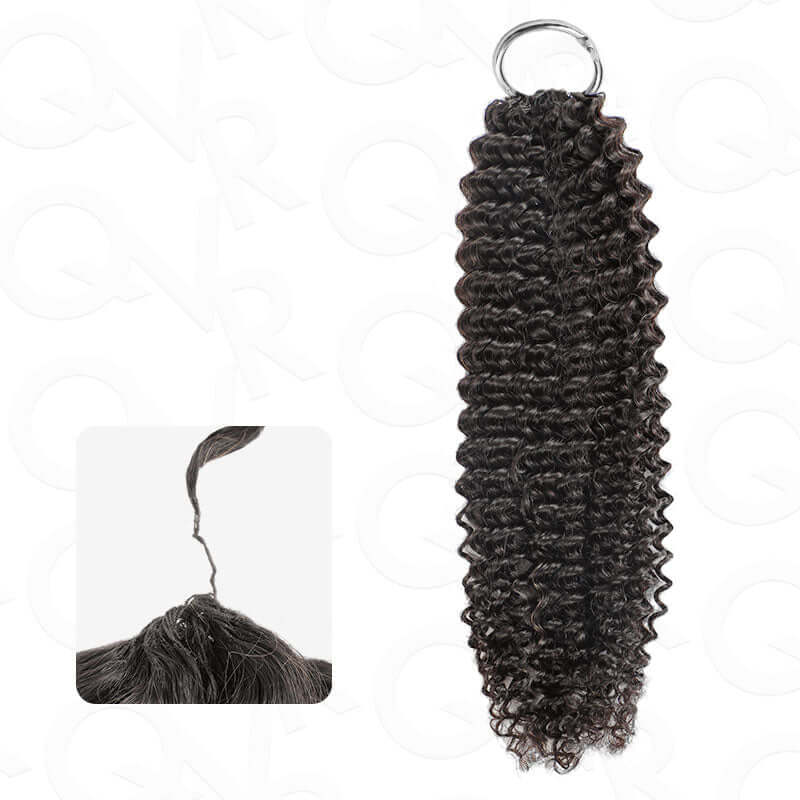 QVR Premium Chinese Hair Small Kinky Curly Virgin Human Crochet Hair Natural Black Machine Made Feather Crochet Hairstyles